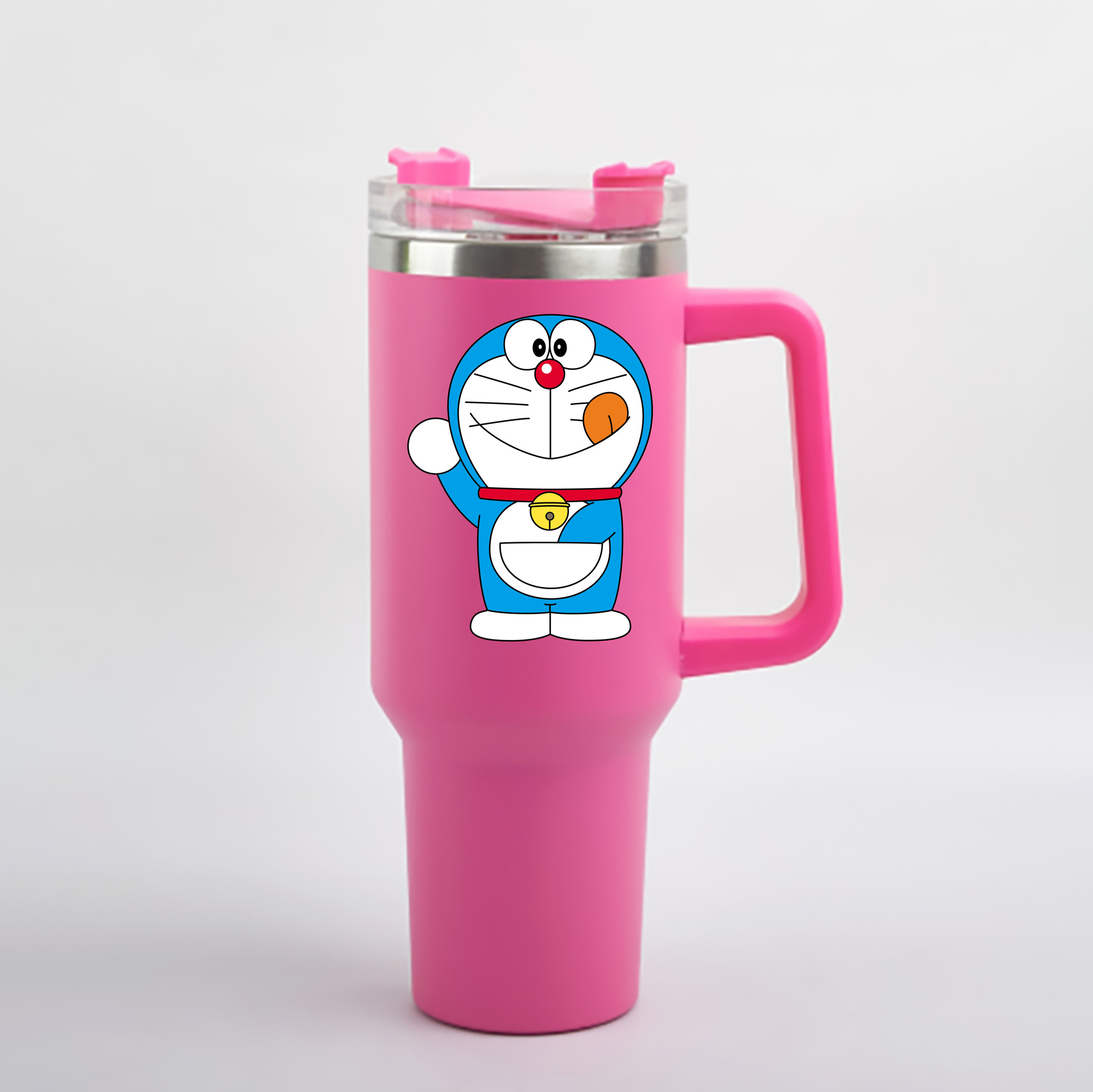 （画像用） ドラえもん Doraemon 1200mL車用タンブラー - クリスタルステッカー（プラスチックストロー付き）